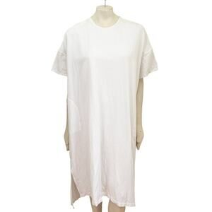 SHAINA MOTE Kaftan Dress in White  Short sleeve Midi length